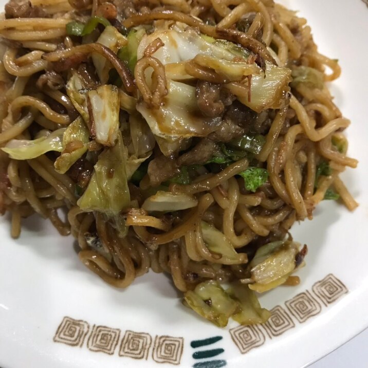 ししとうと干しエビ入り✨豚肉のソース焼きそば